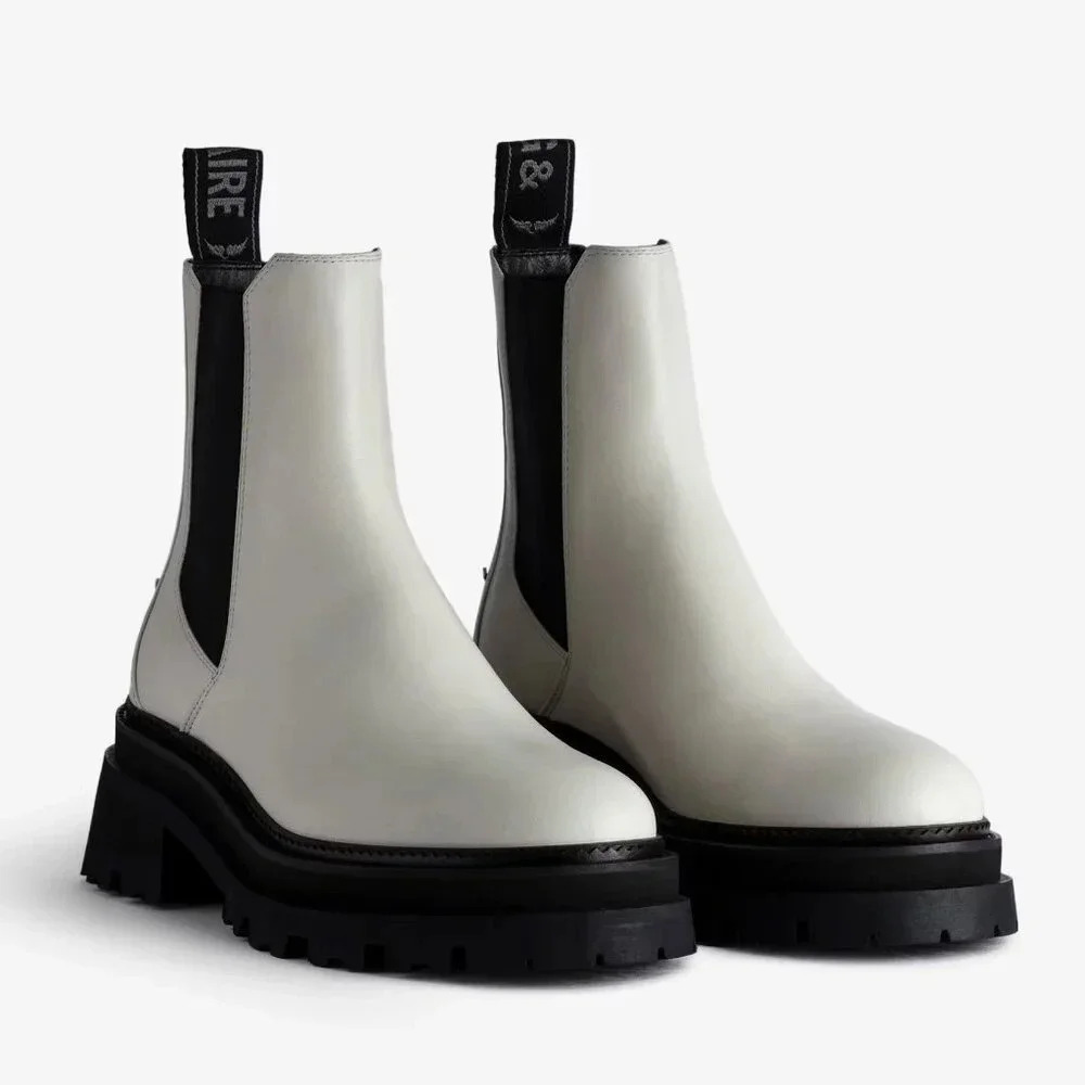 NEW IN BOX - Zadig & Voltaire Ride Chelsea Boots Color ICE size 38